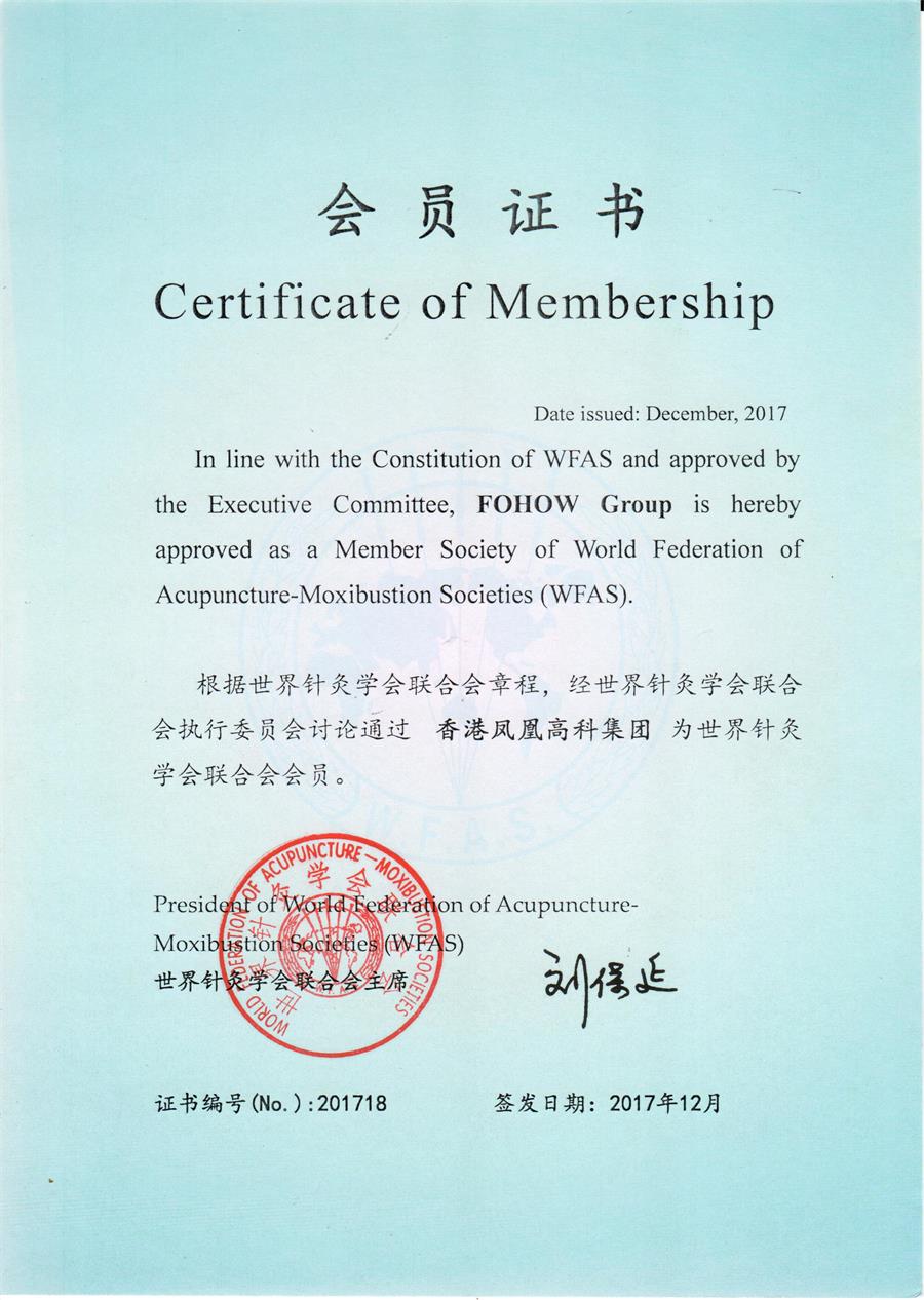 Сертификат участника программы WFAS